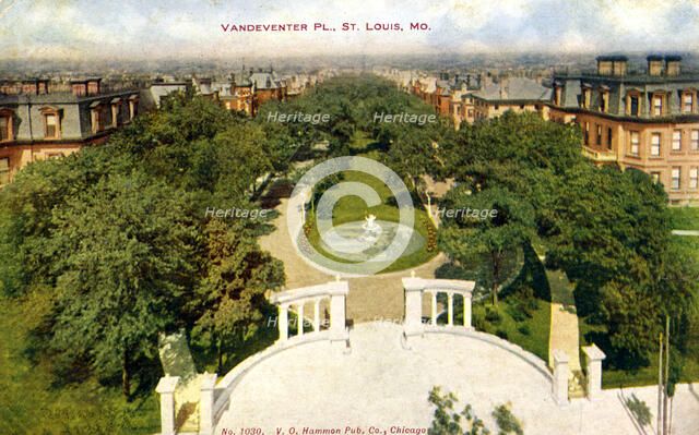 Vandeventer Place, St Louis, Missouri, USA, 1912. Artist: Unknown