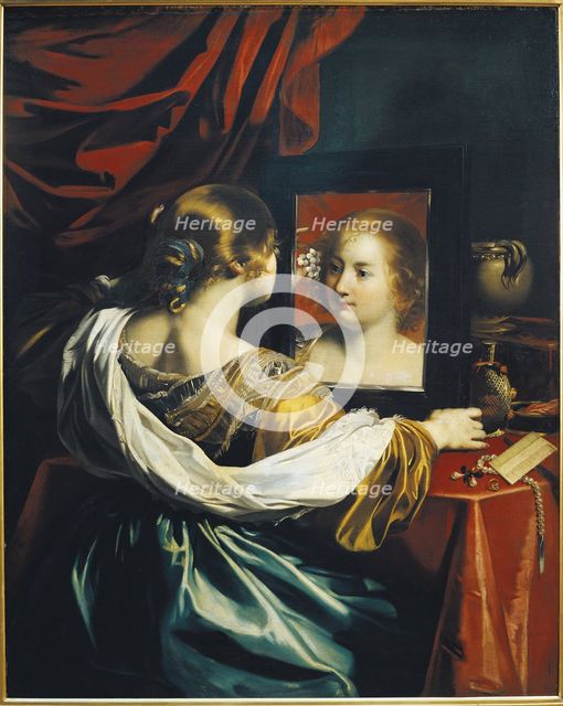 Vanity or Young woman at her toilet, c. 1626. Artist: Renieri (Régnier), Niccolo (c. 1590-1667)
