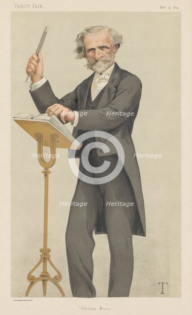 Vanity Fair: "Italian Music", 1879. Creator: Théobald Chartran (French, 1849-1907); Vincent Brooks Day & Son.