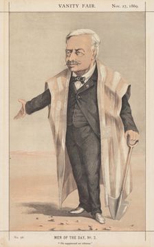 Vanity Fair: Men of the Day, No. 2 "He suppressed an isthmus", 1869. Creator: Anonymous