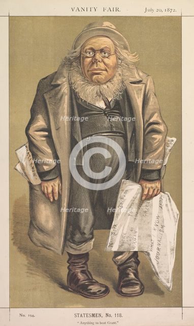 Vanity Fair: Statesman, No. 118 "Anything to Beat Grant", 1872. Creator: Thomas Nast (American, 1840-1902); Vincent Brooks Day & Son.