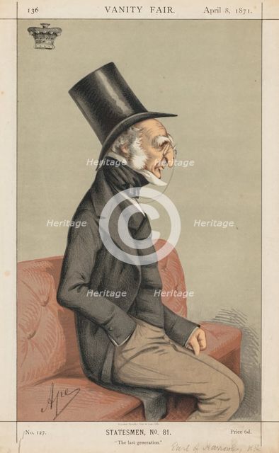 Vanity Fair: Statesman No., 81 "The Last Generation", 1871. Creator: Carlo (Ape) Pellegrini (Italian, 1839-1889).