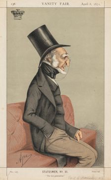 Vanity Fair: Statesman No., 81 "The Last Generation", 1871. Creator: Carlo (Ape) Pellegrini (Italian, 1839-1889)