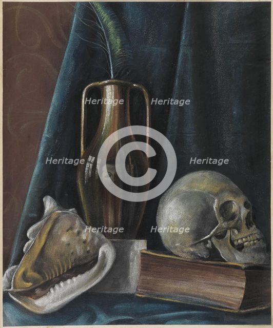 Vanitas with Self-Portrait, c1920. Creator: Martini, Alberto (1876-1954).