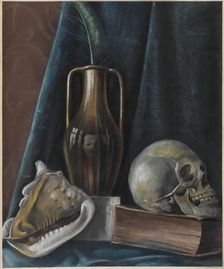 Vanitas with Self-Portrait, c1920. Creator: Martini, Alberto (1876-1954)