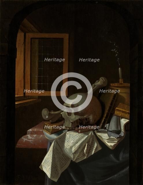 Vanitas Still Life, c. 1650. Creator: François van Daellen.