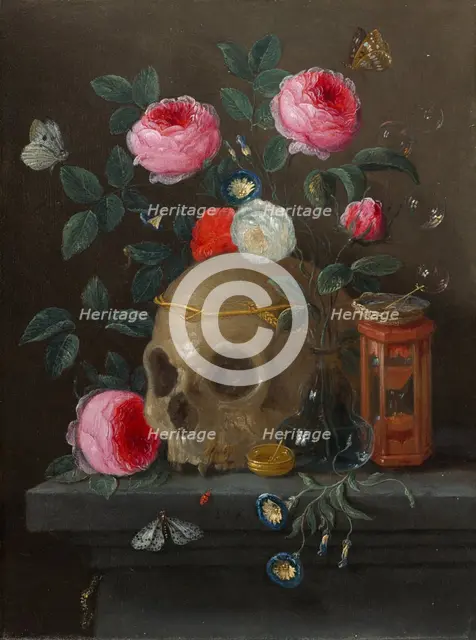 Vanitas Still Life, c. 1665/1670. Creator: Jan van Kessel.