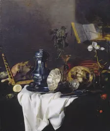 Vanitas Still Life, c1650. Creator: Peter Willebeeck