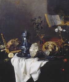 Vanitas Still Life, c1650. Creator: Peter Willebeeck