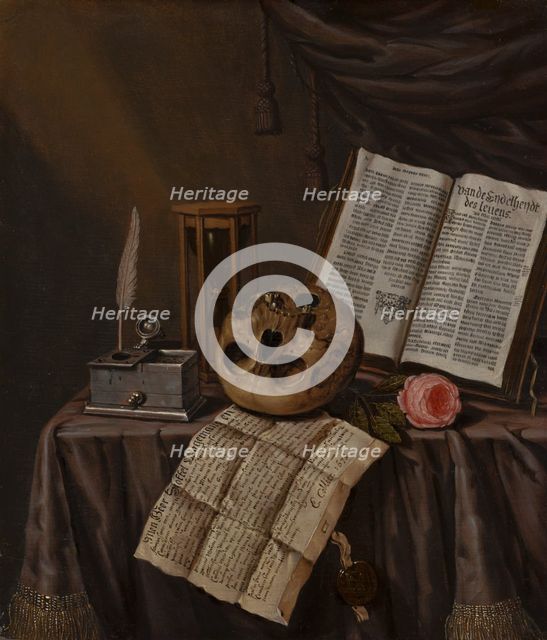 Vanitas Still Life, c1660-1700. Creator: Edwaert Collier.