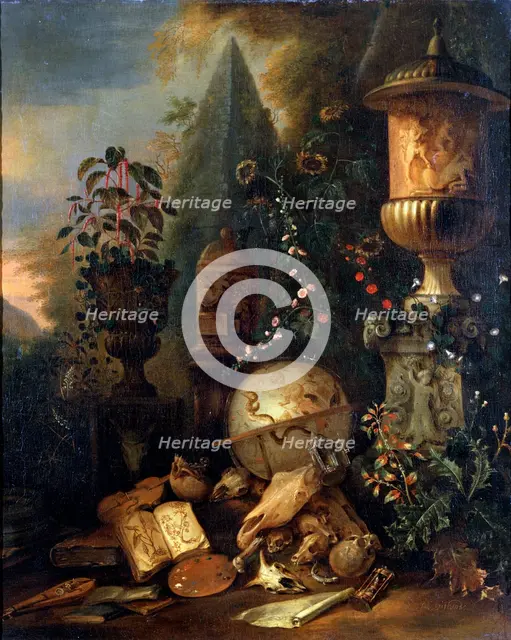 'Vanitas. Still Life with a Vase', 17th or early 18th century. Artist: Matthias Withoos