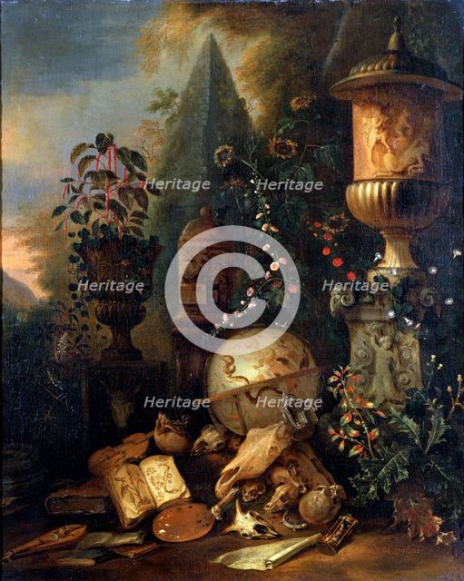 'Vanitas. Still Life with a Vase', 17th or early 18th century. Artist: Matthias Withoos