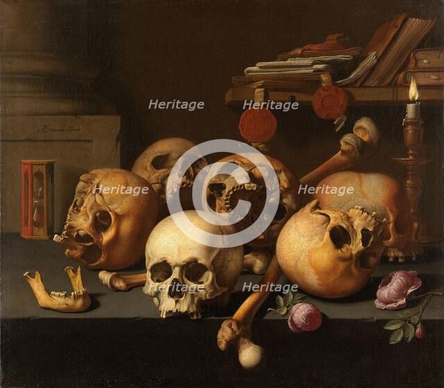 Vanits still life, 1640-1672. Creator: Aelbert Jansz van der Schoor.