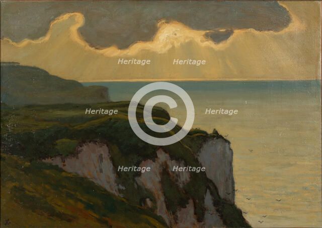 Varengeville. Yellow rays over the cliffs of Mordal. Creator: Auburtin, Jean Francis (1866-1930).