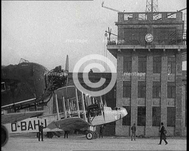 Various Aeroplanes Taxiing Along the Ground, 1920s. Creator: British Pathe Ltd.