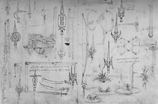 Various Arms of Offence and Defence c1480 (1945). Artist: Leonardo da Vinci