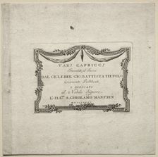 Various Caprices, 1785. Creator: Giovanni Battista Tiepolo (Italian, 1696-1770)