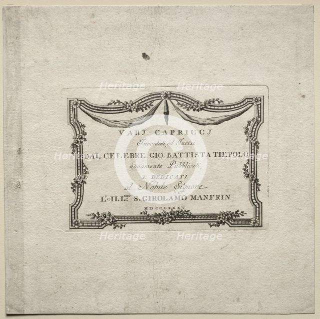 Various Caprices, 1785. Creator: Giovanni Battista Tiepolo (Italian, 1696-1770).