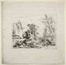Various Caprices: The Woman in Handcuffs, 1785. Creator: Giovanni Battista Tiepolo (Italian, 1696-1770)