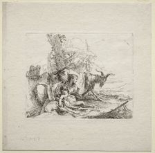 Various Caprices: The Woman with Tambourine, 1785. Creator: Giovanni Battista Tiepolo (Italian, 1696-1770)