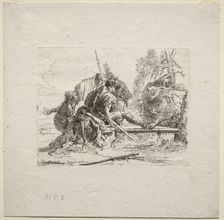 Various Caprices: The Two Soldiers and the Two Women, 1785. Creator: Giovanni Battista Tiepolo (Italian, 1696-1770)
