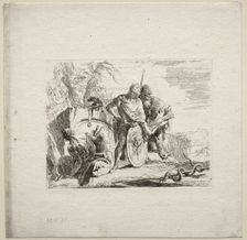 Various Caprices: The Young Soldier and the Astrologer, 1785. Creator: Giovanni Battista Tiepolo (Italian, 1696-1770)