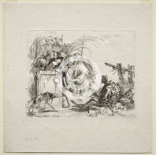 Various Caprices: Death Giving Audience, 1785. Creator: Giovanni Battista Tiepolo (Italian, 1696-1770).