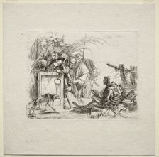 Various Caprices: Death Giving Audience, 1785. Creator: Giovanni Battista Tiepolo (Italian, 1696-1770)