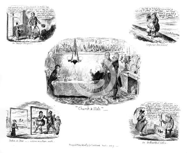 Various Cartoons, 1829.Artist: George Cruikshank