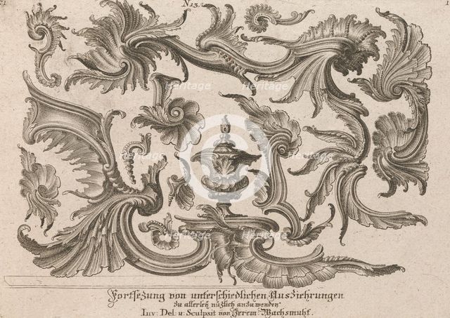 Various Designs for Rocaille Ornaments, Plate 1 from: 'Fortsezung von unter..., Printed ca. 1750-56. Creator: Jeremias Wachsmuth.