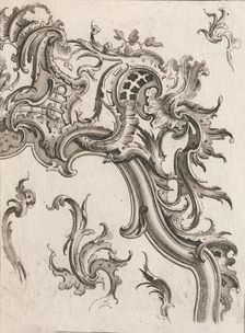 Various Designs for Rocaille Ornaments, Plate 2 from an Untitled Series of ..., Printed ca. 1750-56. Creator: Jacob Gottlieb Thelot