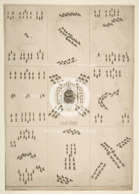 Various figures of horse ballet, 1652. Creator: Stefano della Bella.