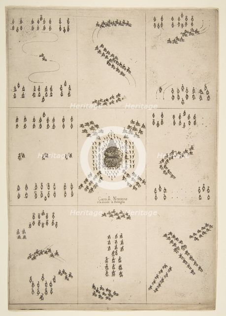Various figures of horse ballet, 1652. Creator: Stefano della Bella.