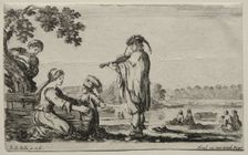 Various Figures and Landscapes: A Violin Player, 1649. Creator: Stefano Della Bella (Italian, 1610-1664)