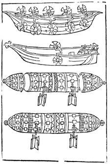 Various forms of paddle boats for use in war, 1483