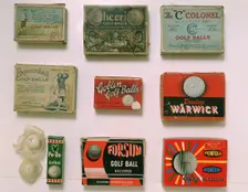 Various golf ball boxes, early 20th century. Creator: Unknown
