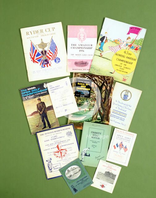 Various golfing programmes, 20th century. Artist: Unknown