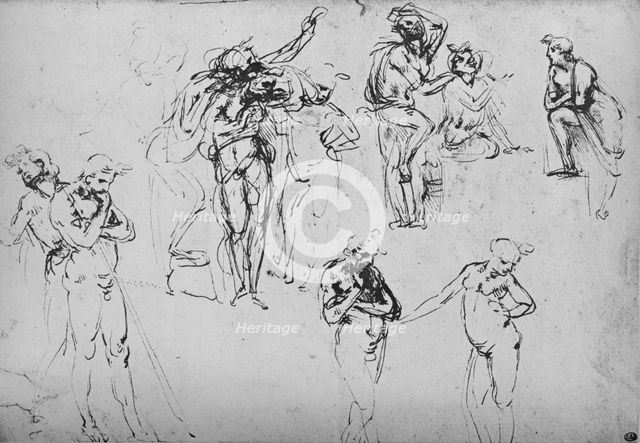 'Various Groups and Single Figures', c1480 (1945). Artist: Leonardo da Vinci.