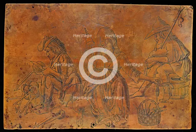 Various Occupations [recto], fourth quarter 15th century. Creator: Unknown.