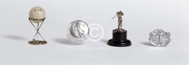 Various silver golfing trophies, c1920s. Creator: Unknown.