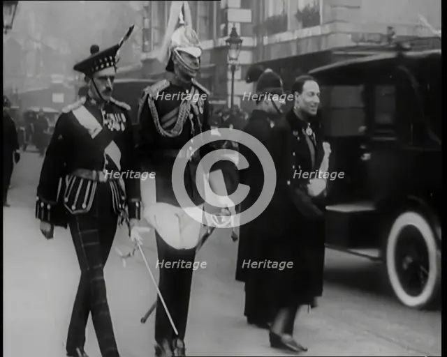 Various Soldiers Walking Down the Street, 1926. Creator: British Pathe Ltd.