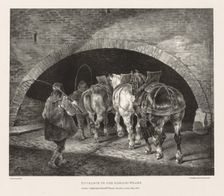 Various Subjects Drawn from Life and on Stone: Entrance to Adelphi Wharf, 1821. Creator: Théodore Géricault (French, 1791-1824)