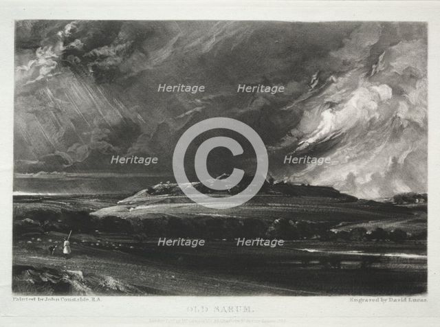 Various Subjects of Landscape, Characteristic of English Scenery... Old Sarum, 1832. Creator: David Lucas (British, 1802-1881).