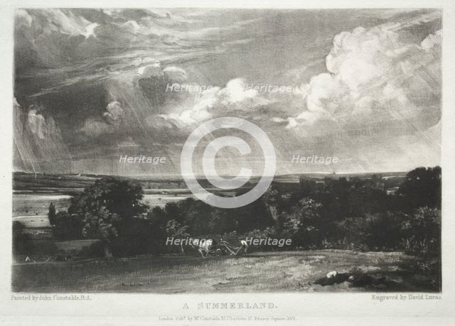 Various Subjects of Landscape, Characteristic of English Scenery...A Summerland, 1831. Creator: David Lucas (British, 1802-1881).