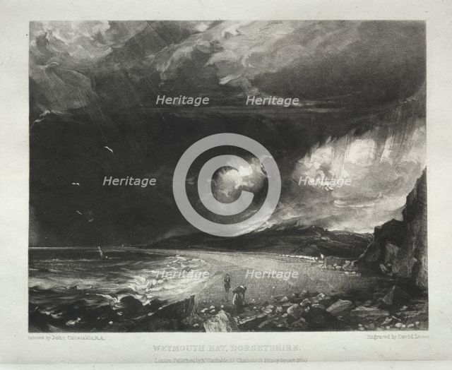 Various Subjects of Landscape, Characteristic of English Scenery...Weymouth Bay, Dorsetshire, 1830. Creator: David Lucas (British, 1802-1881).