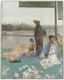 Variations in Flesh Colour and Green - The Balcony, 1864-1870; additions 1870-1879. Creator: James Abbott McNeill Whistler
