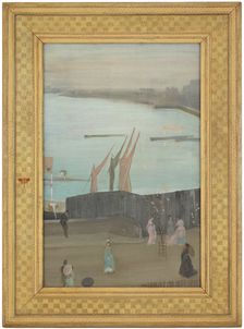 Variations in Pink and Grey: Chelsea, 1871-1872. Creator: James Abbott McNeill Whistler