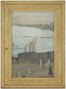 Variations in Pink and Grey: Chelsea, 1871-1872. Creator: James Abbott McNeill Whistler