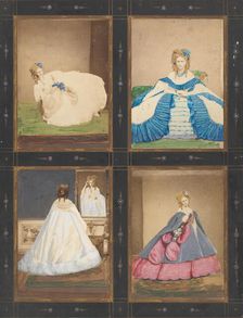 [Variations on the "Elvira" and "Ritrosetta" Dresses], 1861-67. Creator: Pierre-Louis Pierson