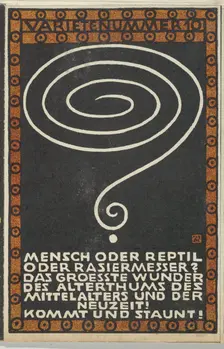Variety Act 10: Man or Reptile or Razor? (Varietenummer 10: Mensch oder Reptil oder Rasier..., 1907. Creator: Moritz Jung